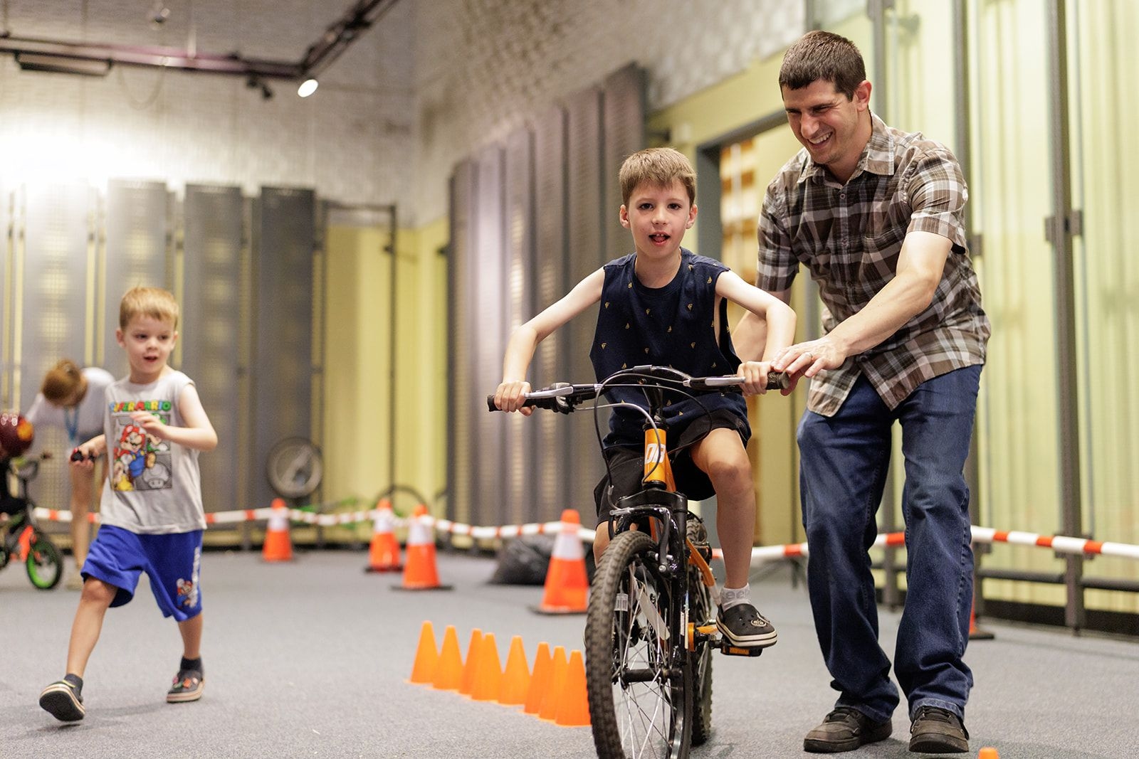 Community member repairing a bicycle